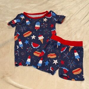 Little Sleepies Rocket and Treats Pajama Set - Navy and Red